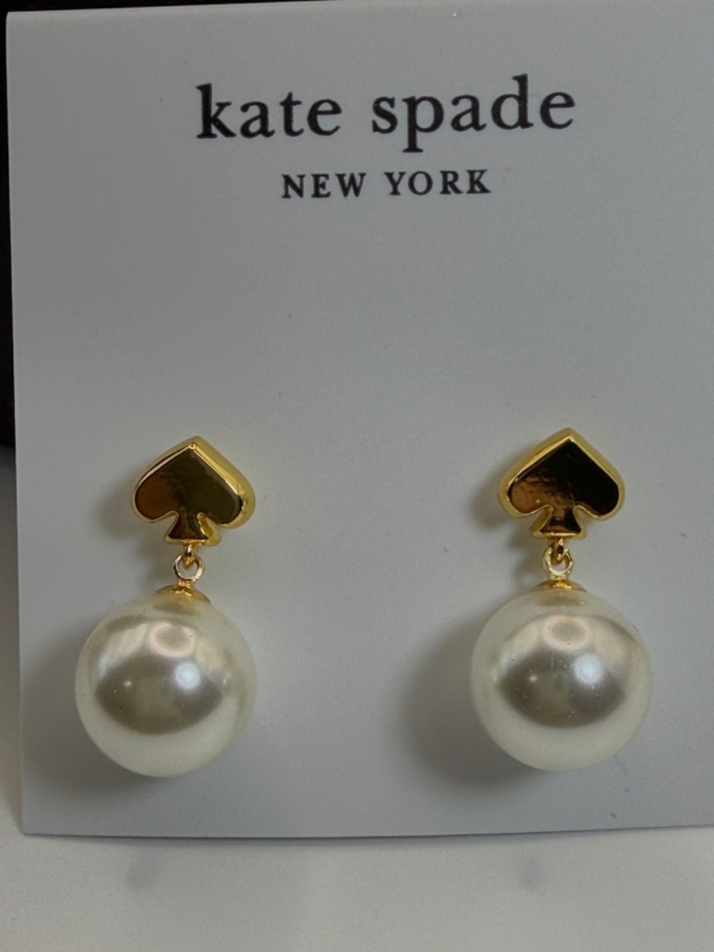 kate spade everyday day spade Pearl Drop Earrings (100)